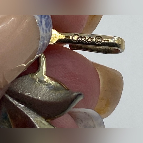 Coro Lilac Enamel Leaf Choker Necklace Vintage 💜HP💜 - Picture 3 of 8